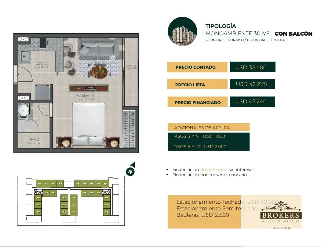 Apartamento de 2 Quartos à Venda no Primeiro Bairro, Luque