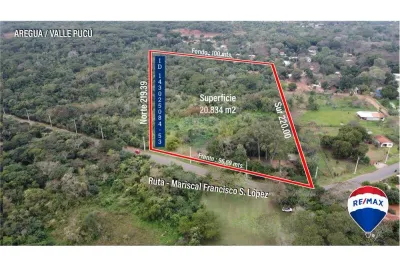 Terreno de 20,837m² en Venta en Valle Pucú, Areguá