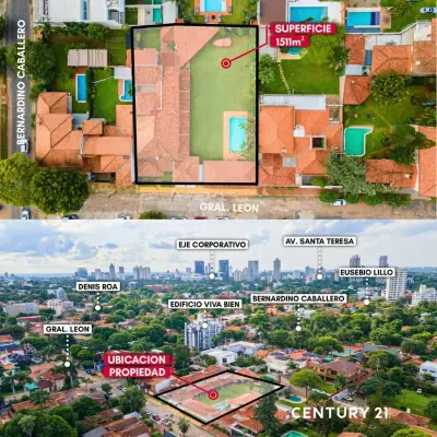 Casa de 5 dormitorios, 708m², en Alquiler en Luis Alberto de Herrera, Asunción