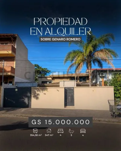Casa de 4 dormitorios en Alquiler en Cañada del Ybyray, Asunción