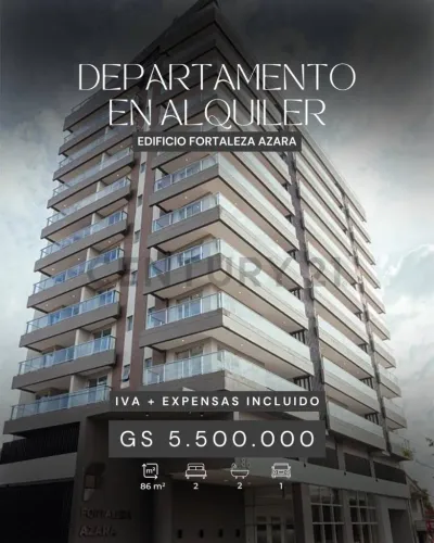 Departamento de 2 dormitorios en Alquiler en Ciudad Nueva, Asunción