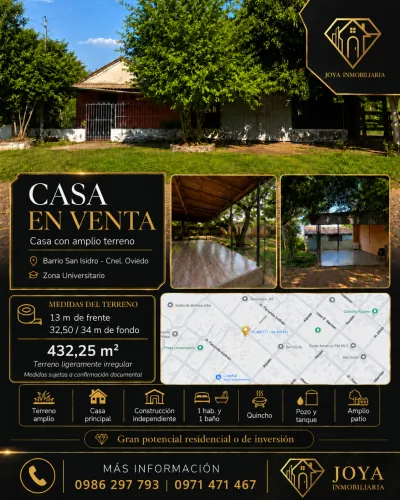 2-Bedroom House, 160m², for Sale in Coronel Oviedo