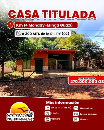 3-Bedroom House for Sale in Minga Guazú