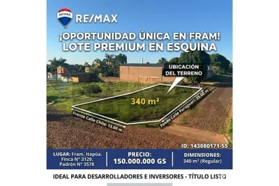 Terreno de 340m² en Venta en Trociuk C.I.A., Fram