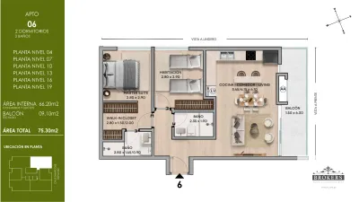 Departamento de 2 dormitorios en Venta en Recoleta, Asunción