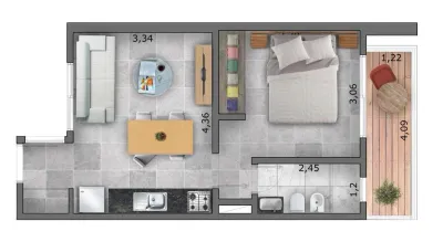 Departamento de 1 dormitorio en Venta en Manorá, Asunción