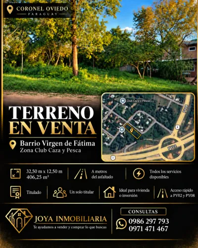 406m² Lot for Sale in Coronel Oviedo