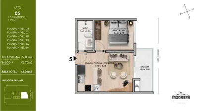 Apartamento de 1 quarto à Venda em Recoleta, Assunção