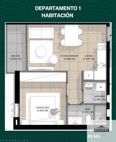 Departamento de 1 dormitorio en Venta en Jara, Asunción