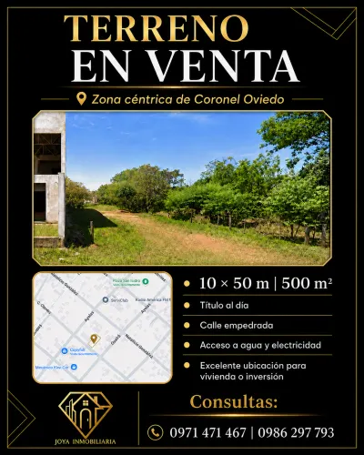 500m² Lot for Sale in San Isidro, Coronel Oviedo
