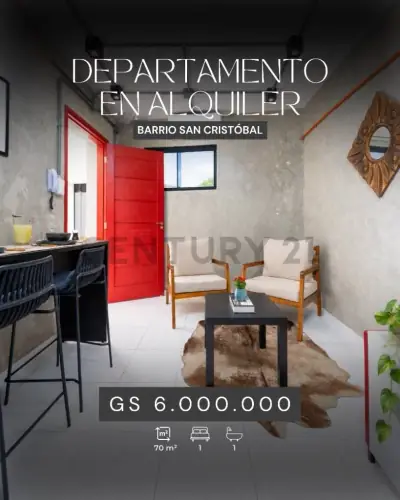 Departamento de 1 dormitorio en Alquiler en San Cristóbal, Asunción