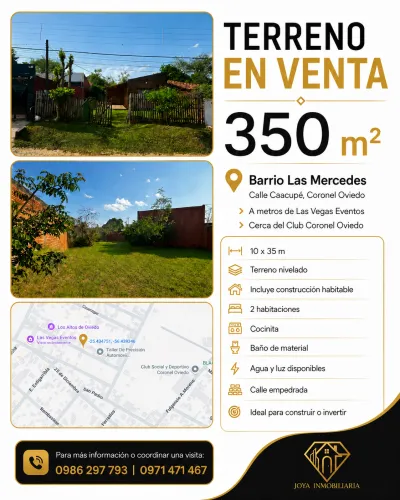 Terreno de 350m² en Venta en Coronel Oviedo