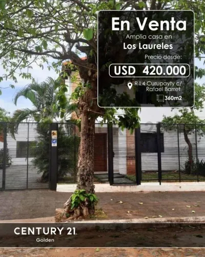 Casa de 2 dormitorios en Venta en Los Laureles, Asunción