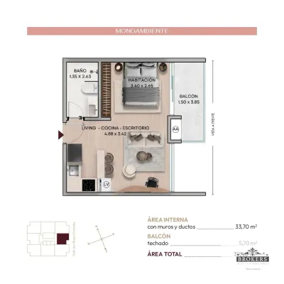 Monoambiente en Venta en Recoleta, Asunción