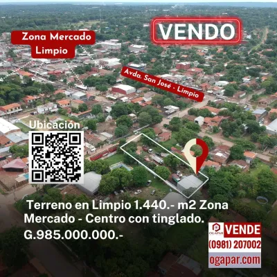 Terreno de 1,440m² en Venta en Limpio