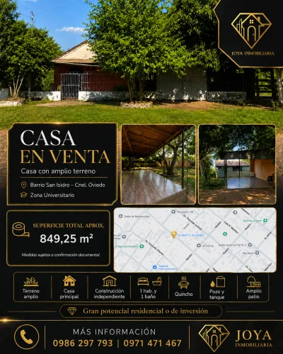 2-Bedroom House, 160m², for Sale in Coronel Oviedo