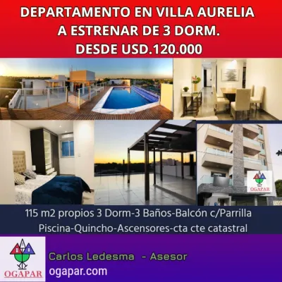 Departamento de 3 dormitorios en Venta en Mburucuyá, Asunción