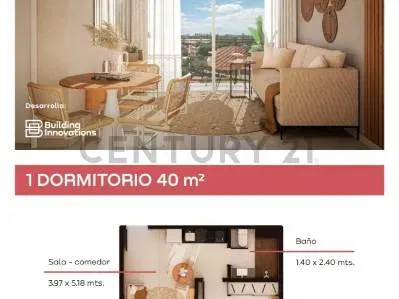 Departamento de 1 dormitorio en Venta en Laguna Grande, Fernando de la Mora
