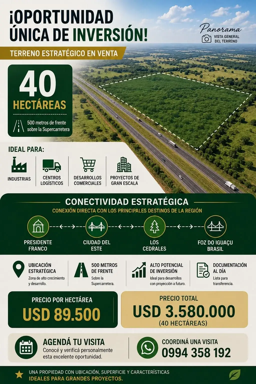 Terreno de 400.000m² à Venda em Presidente Franco