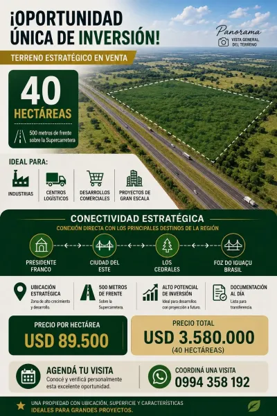 Terreno de 400.000m² en Venta en Presidente Franco