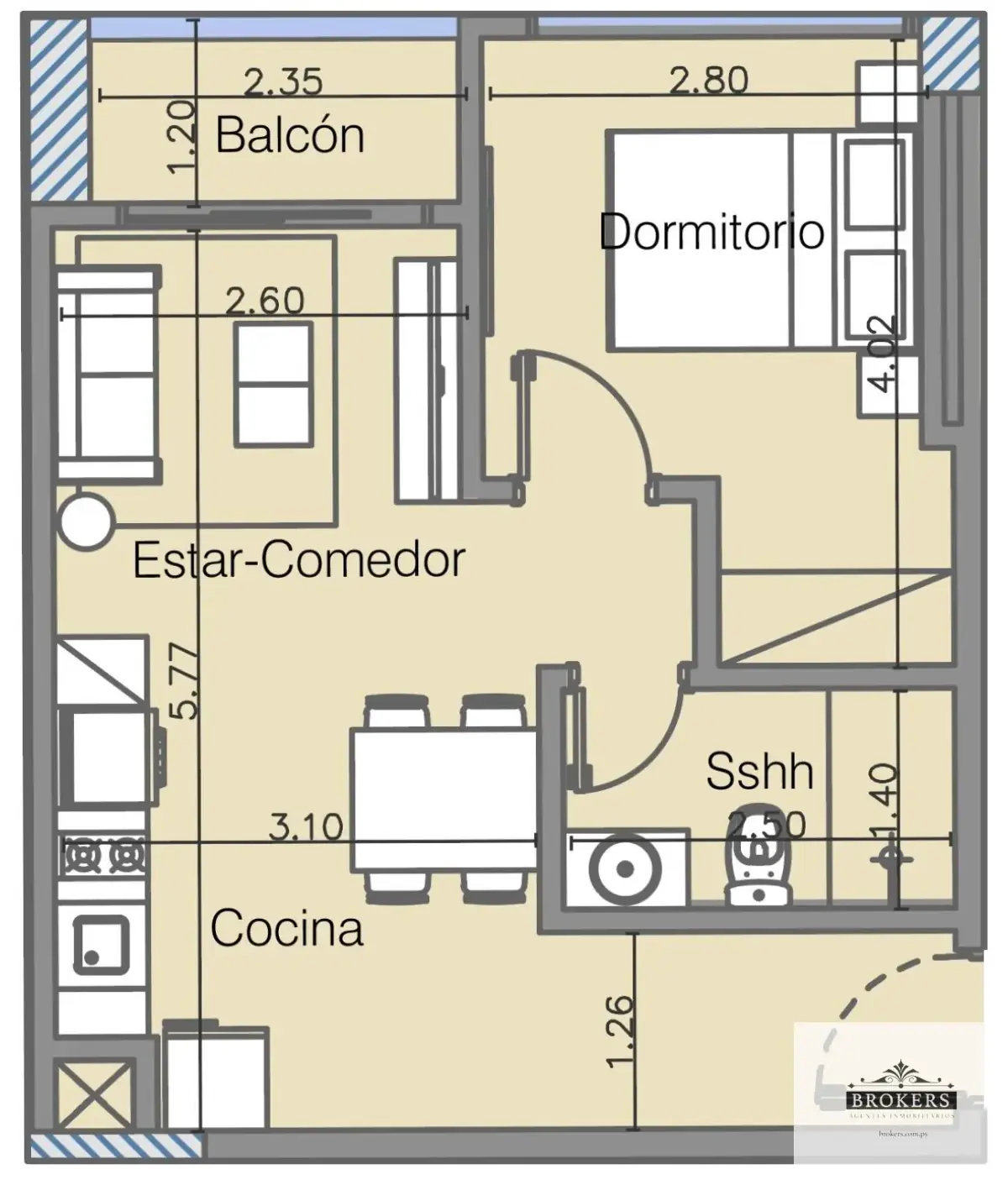 Apartamento de 1 Quarto à Venda em San Cristóbal, Assunção - Image 3
