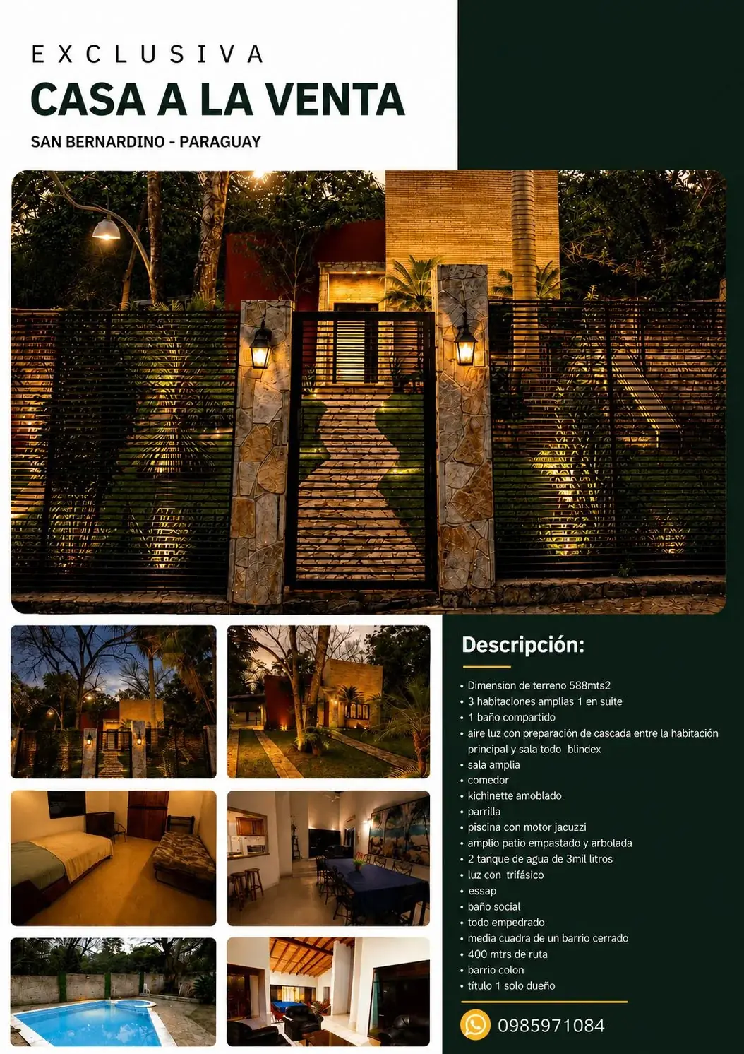 Casa de 3 dormitorios en Venta en San Bernardino