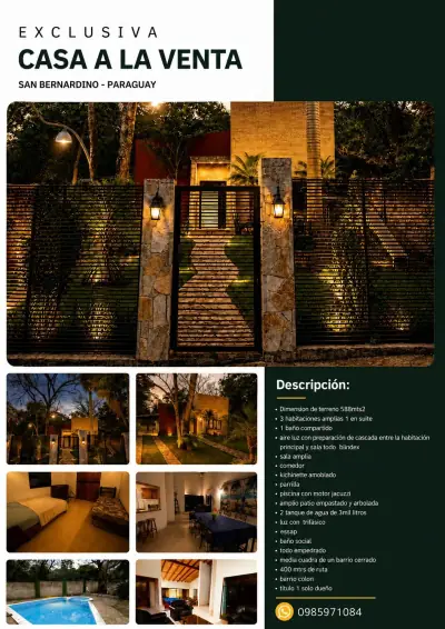 Casa de 3 dormitorios en Venta en San Bernardino