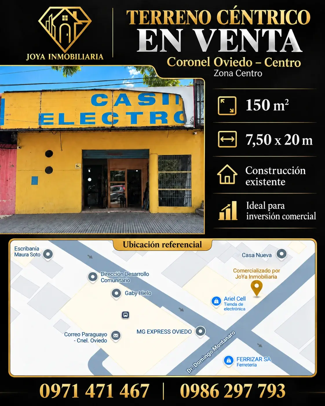 Terreno de 150m² en Venta en Centro, Coronel Oviedo