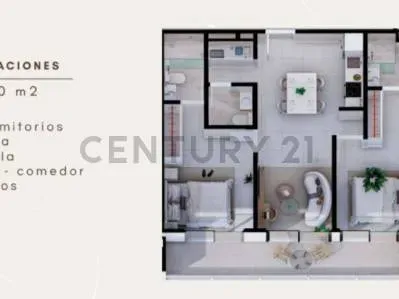Apartamento de 2 quartos à Venda em Las Lomas (Carmelitas), Assunção