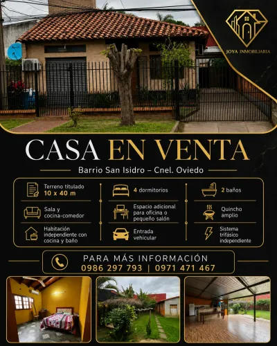 Casa de 4 dormitorios, 105m², en Venta en Coronel Oviedo, Coronel Oviedo