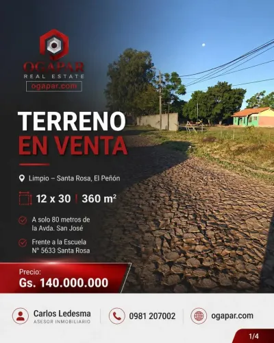 360m² Land for Sale in Piquete Cué, Limpio