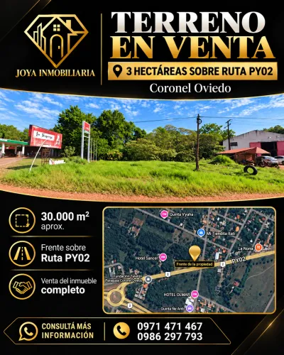 Terreno de 30.000m² à Venda em Coronel Oviedo