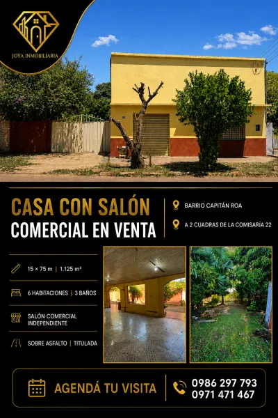 Casa de 6 dormitorios, 350m², en Venta en Capitán Roa, Coronel Oviedo