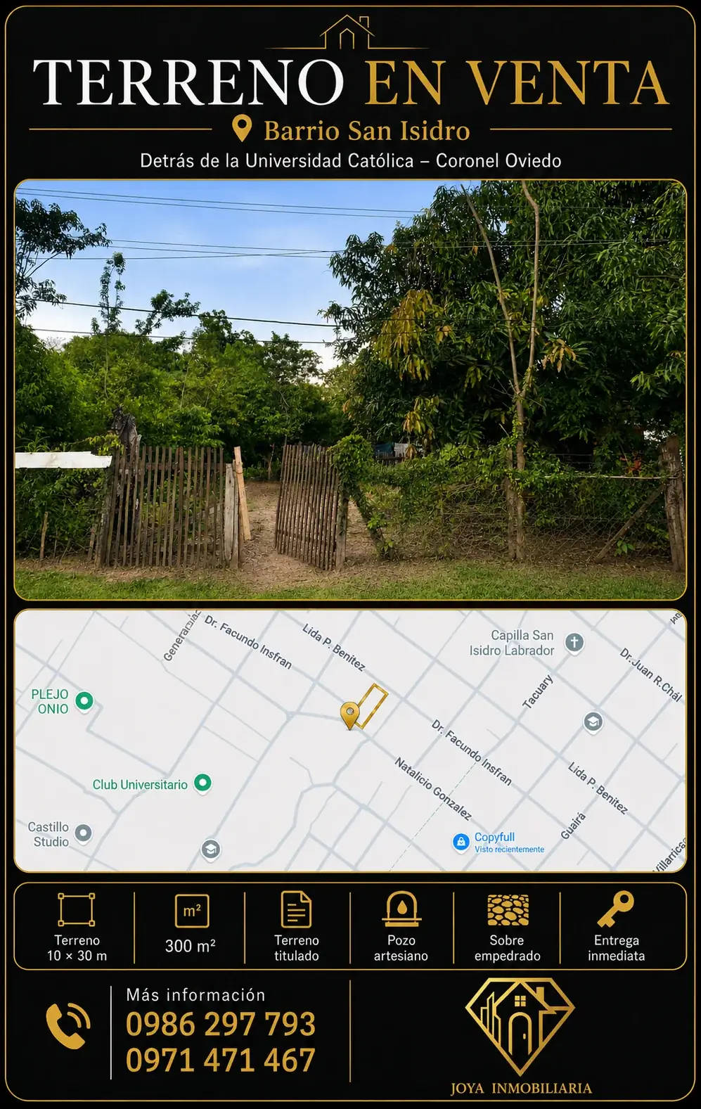 300m² Lot for Sale in San Isidro, Coronel Oviedo