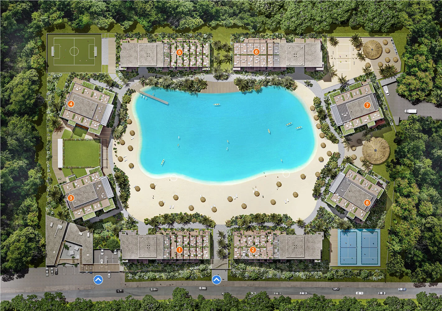 Plano general del proyecto con sus edificios